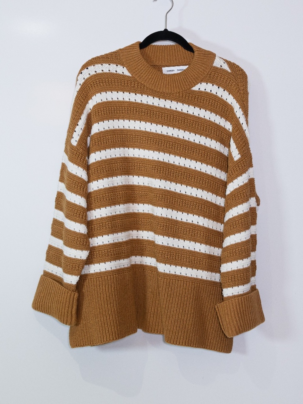 Samsoe Samsoe Raili Organic Cotton Wool Crew Neck Pullover Sweater Brown Sugar S